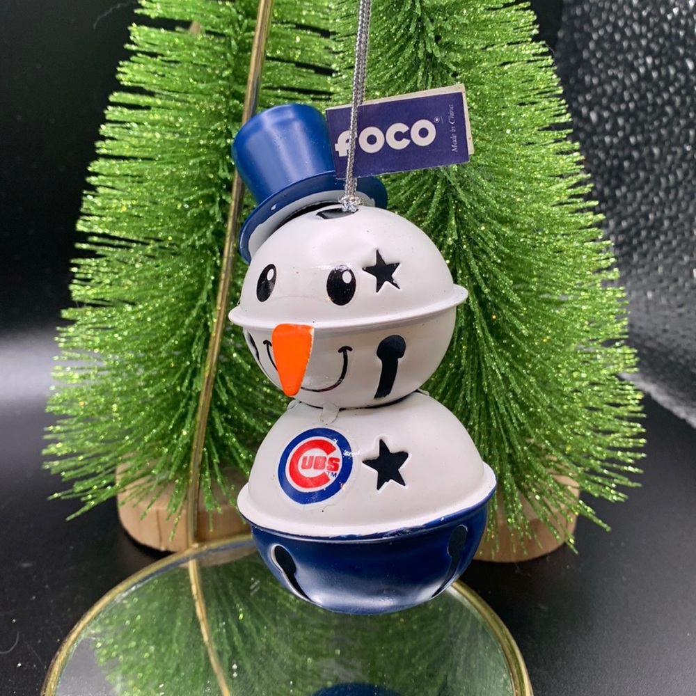 NWT Chicago cubs Christmas snowman, ornament, red white blue